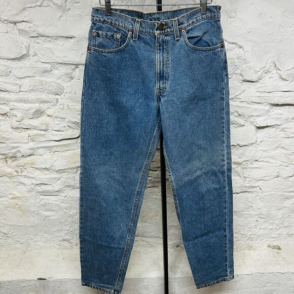 VINTAGE 90's LEVI'S 550 RELAXED FIT MENS JEANS SIZE 33x32 MED WASH TAPERED LEG - Picture 1 of 7